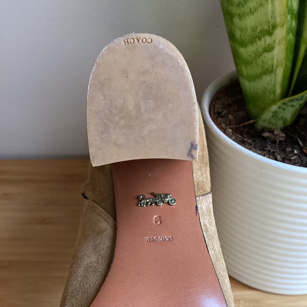 Coach Tan Brown Suede Booties, Size 6 - Picture 5 of 6